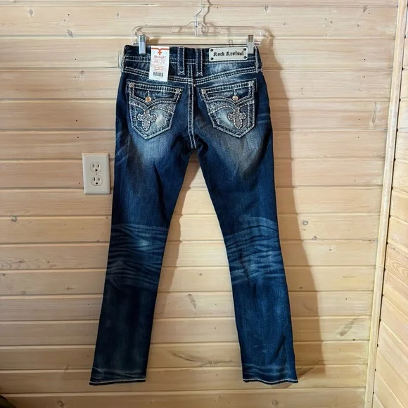 NWT Rock Revival J6 Berry Straight Leg Sz 26 - Picture 3 of 5